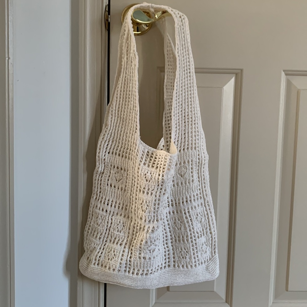 Boho Crochet Shoulder Tote Bag - Picture 5 of 5